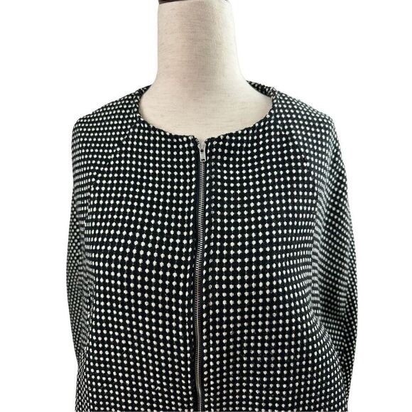 Massie Polka Dot Zip Up Lined Poncho Cloak Cape Size Medium - Picture 2 of 12